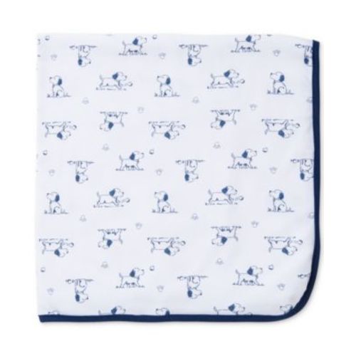 Baby Boys Puppy Toile Print Cotton Blanket