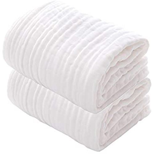 Baby Muslin Bath Towels , Super Soft Cotton Receiving Blanket for Baby's Delicate Skin,2Pack 41.3 X41.3 Inches Swaddle Blanket for Newborns Toddlers Boy Girl,Baby Registry as Shower by MUKIN
