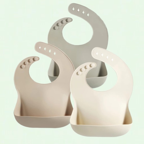 Adjustable Waterproof Silicone Baby Bibs | Soft Bibs with Large Food Pocket | BPA-Free for Boys and Girls