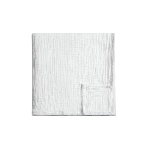 Meracorallo Muslin Swaddle Blanket, 100% Organic Cotton Receiving Blanket Soft and Breathable Swaddle Wrap for Baby Boys and Girls, White