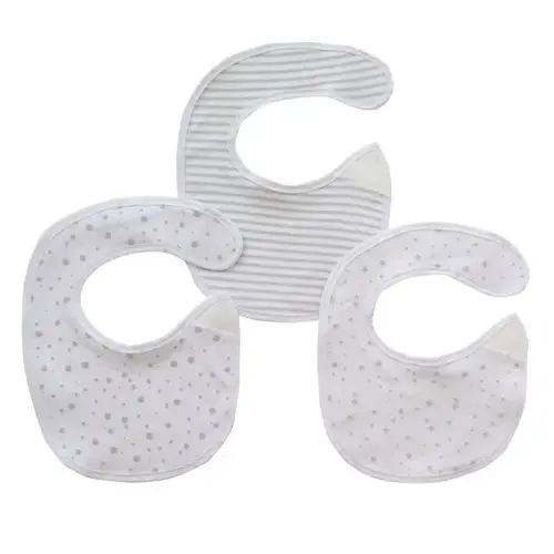 4Baby Newborn Jersey Soft Bib Grey Print 3 Pack | Baby Bunting AU