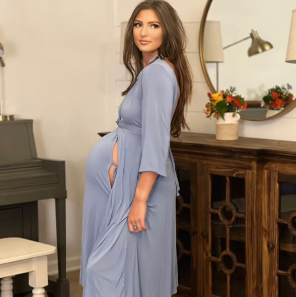 Lila Labor & Postpartum Gown in Periwinkle Blue