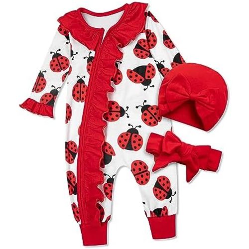 Preemie Newborn Baby Girl Romper 3-Piece Set