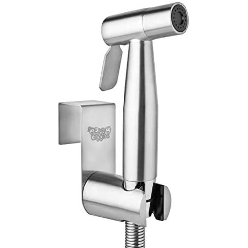 Stainless Steel Cloth Diaper Sprayer Kit by Easy Giggles - Handheld Bidet Spray for Toilet with Brushed Nickel Finish and Complete Accessories