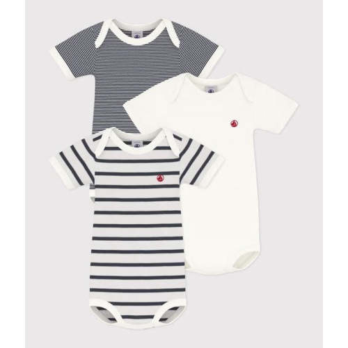 Baby 3 pack solid and stripe bodysuits