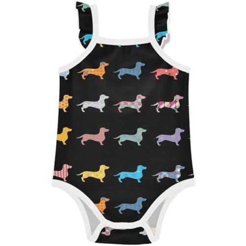 Ollabaky Baby Girls' Bodysuit Cotton Sleeveless Ruffle Newborn Clothes for 0-24 Months