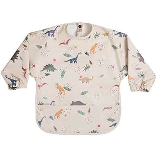 Long Sleeve Baby Bibs for Toddlers, Waterproof, Boys Girls Smock with Food Catcher Pocket for Feeding, Eating
