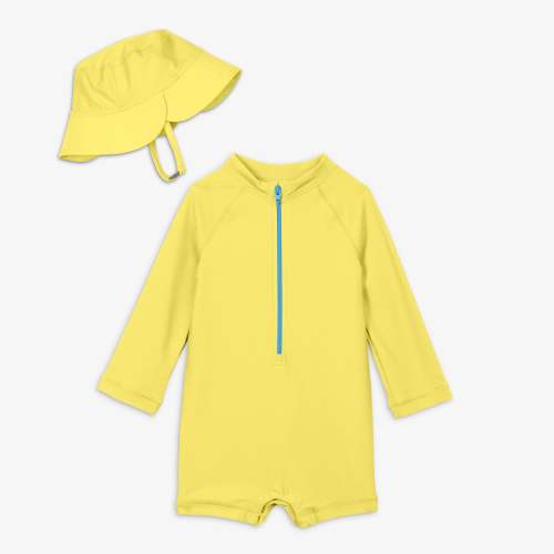 Baby one-piece rash guard & sun hat | Primary.com