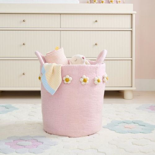 Felt Daisy Hamper in Pink