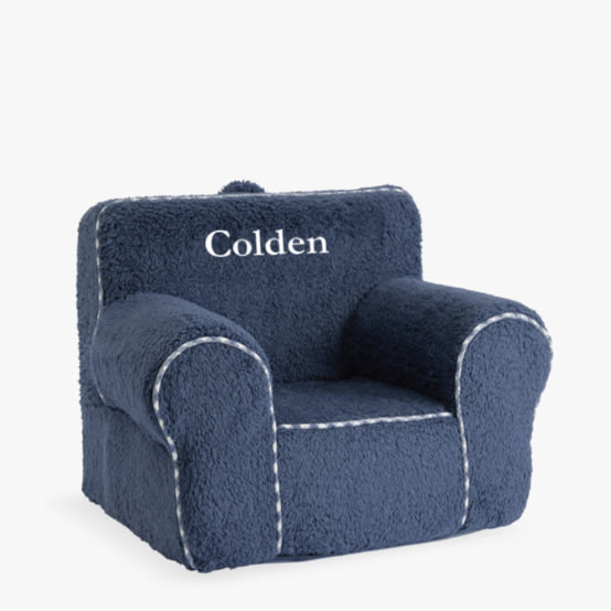 Anywhere Chair Sherpa with Gingham Piping Collection