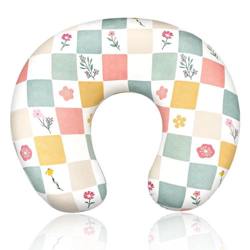 SWESEN Nursing Pillow Cover Girls, Floral Breastfeeding Pillow Cover for Baby, Snug Fits Newborn Nursing Pillow Case, Super Soft Breathable, Flower Lattice
