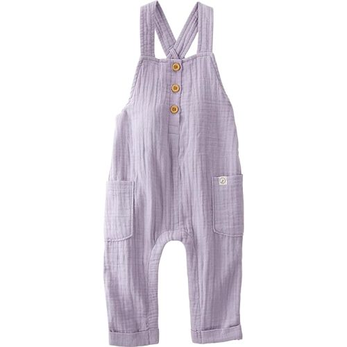 little planet by carter's unisex-baby Baby Organic Cotton Gauze Overall Jumpsuit - 9 Months - Lilac