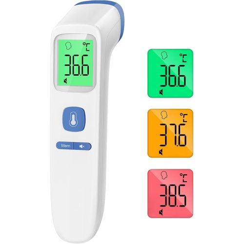 Infrared Thermometer for Adults and Kids, Digital Baby Thermometer with Fever Alarm & Mute Mode, Fast Accurate Result, Easy to Use for All Ages (Blue)