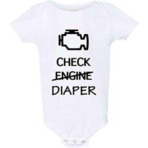 Check Diaper Funny Check Engine Car Baby Bodysuit Breastfeeding Baby shirt Funny Baby Clothes Funny Unisex Baby