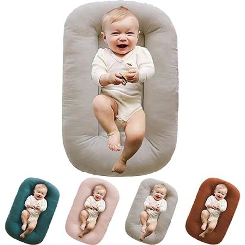 2025 Upgraded Baby Lounger Pillow for Newborn 0-24 Months (Beige)
