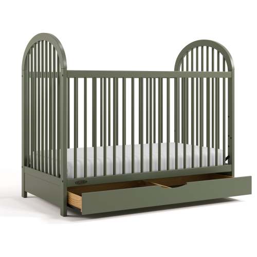 Olivia® 3-in-1 Convertible Crib with Drawer in Olive