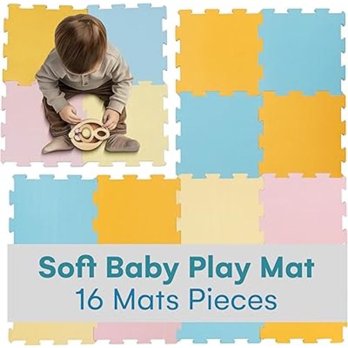 Enovoe - Floor Mats for Kids - Baby Play Foam Mats -Play Pads for Floor - Kids Floor Mats - Interlocking Foam Tiles for Kids - Puzzle Piece Floor Mat - Puzzle Mats for Floor (12" x 12")