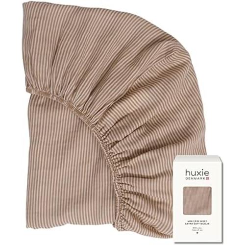 Denmark - Super Soft Muslin Mini Crib Sheets - 24'' x 38'' - 100% Cotton Baby Crib Sheets for Boys and Girls (Natural Stripe)