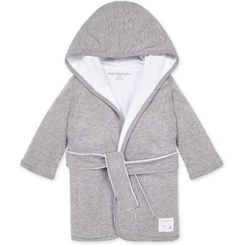 Burts Bees Baby Unisex-Child Hooded Bathrobe - 9 Months - Heather Grey
