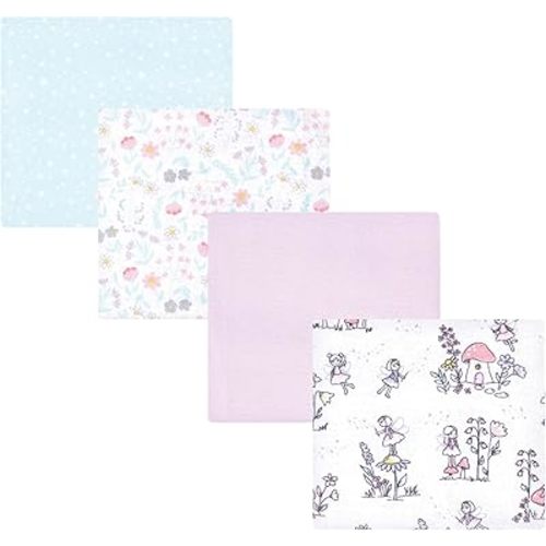 Hudson Baby Unisex Baby Cotton Flannel Receiving Blankets, Garden Fairies, One Size
