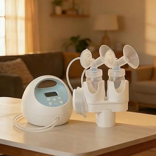 Bottle Holder&Hose Organizer for Spectra S1/S2 Breast Pump (Old Version Circular Hole)-Detachable Magnetic Mount with Tubing Wrap Arm-Space-Saving Pump Accessories, Easy No-Clip Installation.