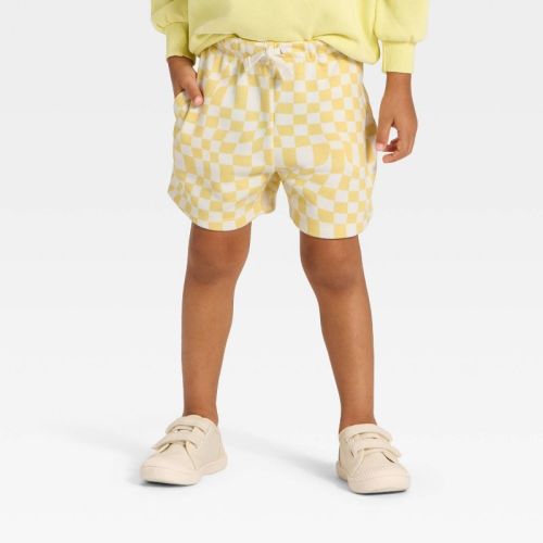 Grayson Mini Toddler Boys' Checkered French Terry Shorts - Yellow