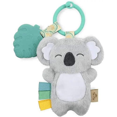 Itzy Ritzy Itzy Pal Infant Toy & Teether; Includes Lovey, Crinkle Sound, Textured Ribbons & Silicone Teether, Koala