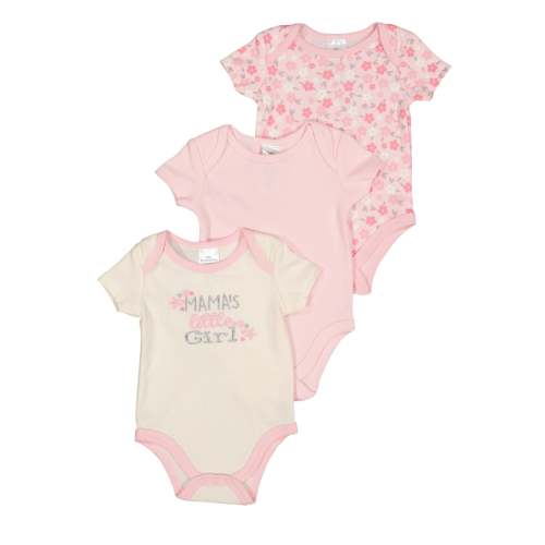 Baby Girls 0-9M Mamas Little Girl Bodysuit Trio, Pink, Size 0-3M