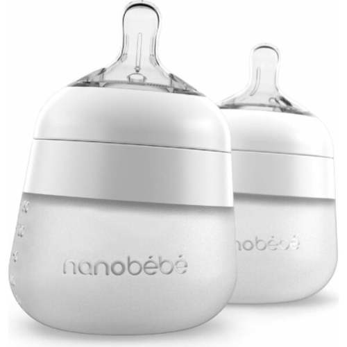Flexy Silicone Bottle, White 2pk - Nanobebe | Maisonette