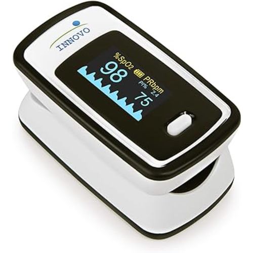 Innovo Deluxe iP900AP Fingertip Pulse Oximeter with Plethysmograph and Perfusion Index (Off-White with Black)