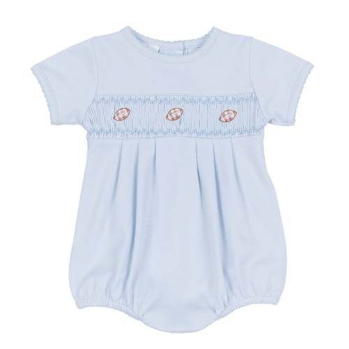 Tiny Tailgater Smocked Bubble - Light Blue