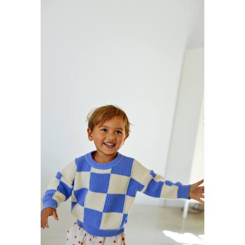 sunday siblings - blue knit sweater
