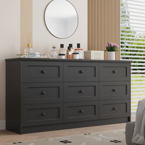 Winston Porter 9 Drawer Dresser, 63'' Wide Long Modern Dresser With 9 Drawers & Reviews | Wayfair