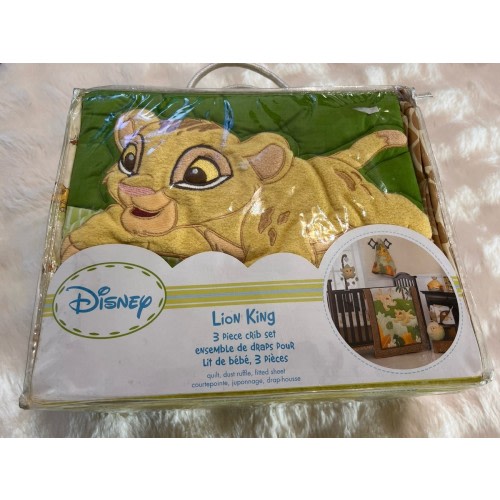 Disney Lion King Baby Crib Set Comforter Quilt 3D  Print  Simba, NEW Vintage