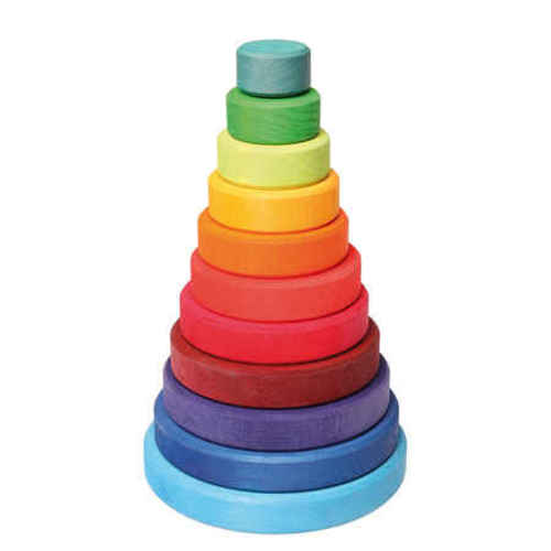 Grimm's Wooden Toys | Rainbow Stacking Tower