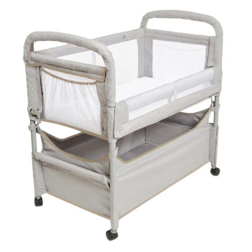 Arm's Reach Clear-Vue Side Bedside Newborn Baby Co-Sleeper Bassinet, Grey