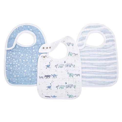 aden + anais Snap Baby Bib, 100% Cotton Muslin, 3 Layer Burp Cloth, Super Soft & Absorbent for Infants, Newborns and Toddlers, Adjustable with Snaps, 3 Pack, Rising Star : Baby