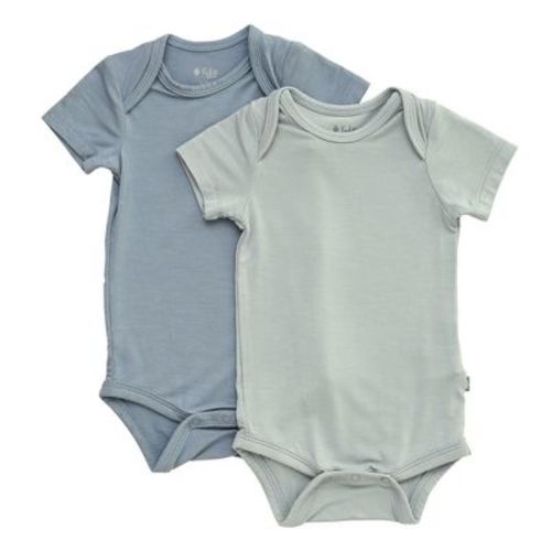 Kyte Baby 2-pack Short Sleeve Bodysuit In Fog And Slate