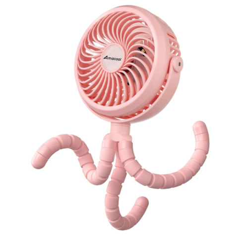 AMACOOL Battery Operated Stroller Fan, Newborn & Baby Travel Essentials, Registry Gifts, Flexible Tripod Clip On Fan with 3 Speeds and Rotatable for Car Seat Crib Bike Treadmill, Beach Essentials