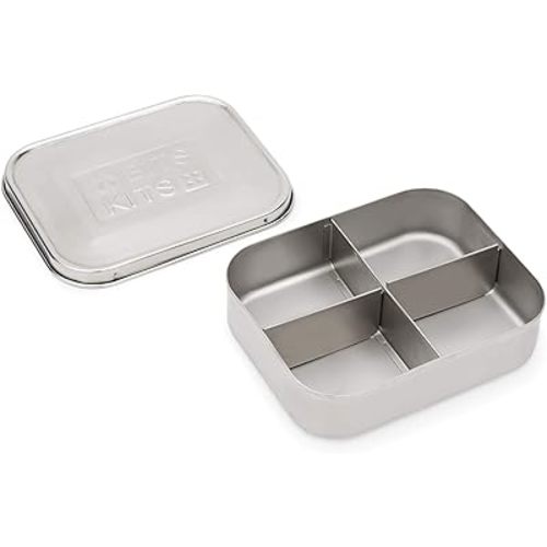 Stainless Steel Bento Box Lunch and Snack Container for Kids and Adults, 4 Sections