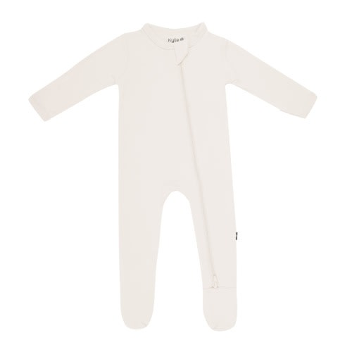 Zippered Footie in Oat - 0-3 months