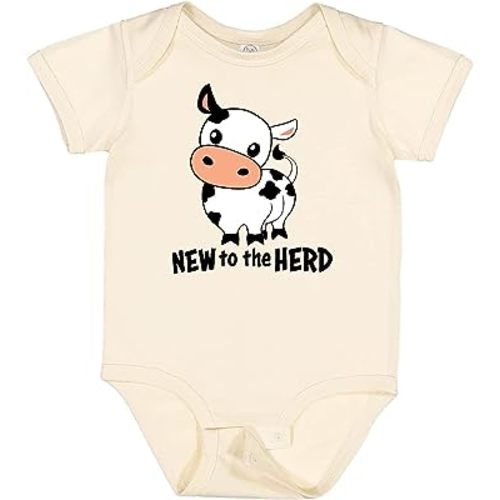 inktastic New To the Herd Cute Cow Baby Bodysuit
