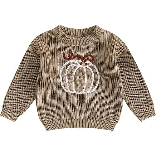 Toddler Baby Girl Knit Sweaters Oversized Long Sleeve Embroidery Shirt Top Newborn Infant Cute Fall Winter Clothes