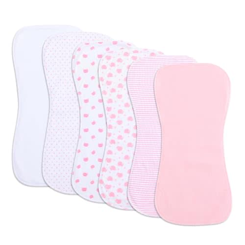 6 Pack Cotton Baby Burp Cloths Extra Absorbent Soft for Baby Boys and Girls