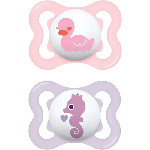 MAM Mini Air Pacifiers, Binky for 0-6 Months, BPA-Free Silicone Nipple, Ideal for Sensitive Skin & Breastfed Newborns, Easy to Clean, Developed with Medical Experts, 2 Count Binkies, Sterilizer Case