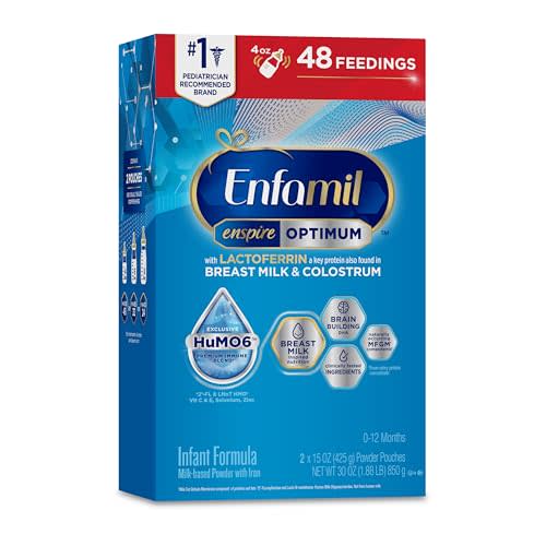 Enfamil Enspire Optimum Baby Formula, with Immune-Supporting Lactoferrin, Our Closest Formula to Breast Milk, Brain Building DHA, Dual Prebiotics, Infant Formula Powder, Baby Milk, 30 Oz Refill