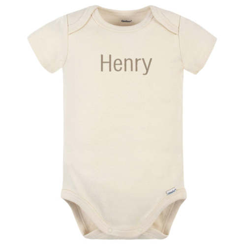 Embroidered Baby Neutral Natural Premium Short Sleeve Onesies® Bodysuit