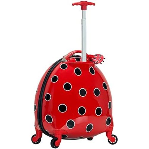 Rockland Jr. Kids' My First Hardside Spinner Luggage, Telescoping Handles, Ladybug, Carry-On 19-Inch