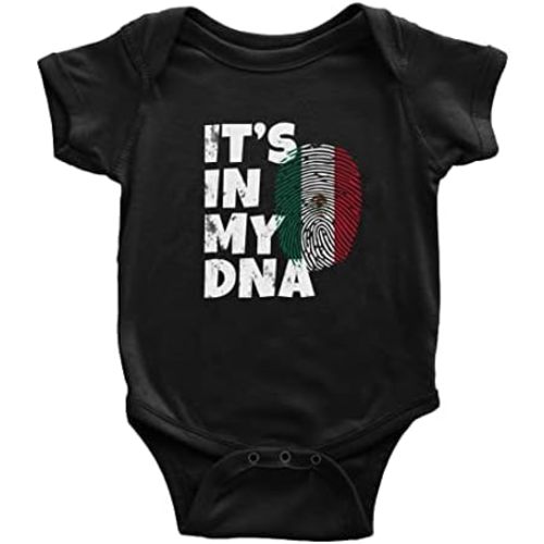 It's In My DNA Mexican Flag Country Pride Cute Baby Clothes For Boy Girl