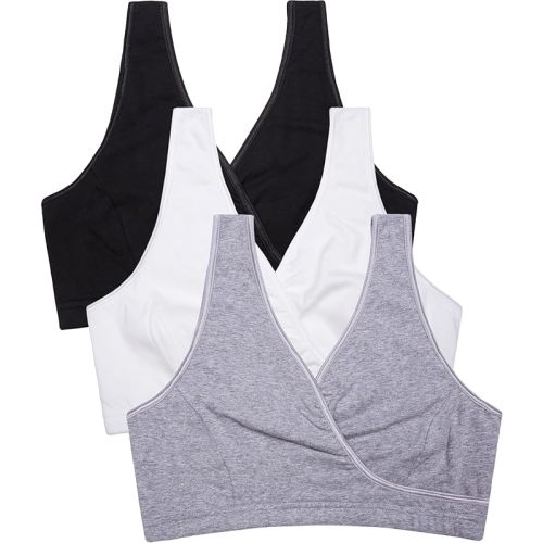 CAKYE 3 Pack Maternity Nursing Sleep Bra Breastfeeding Cotton Bralette